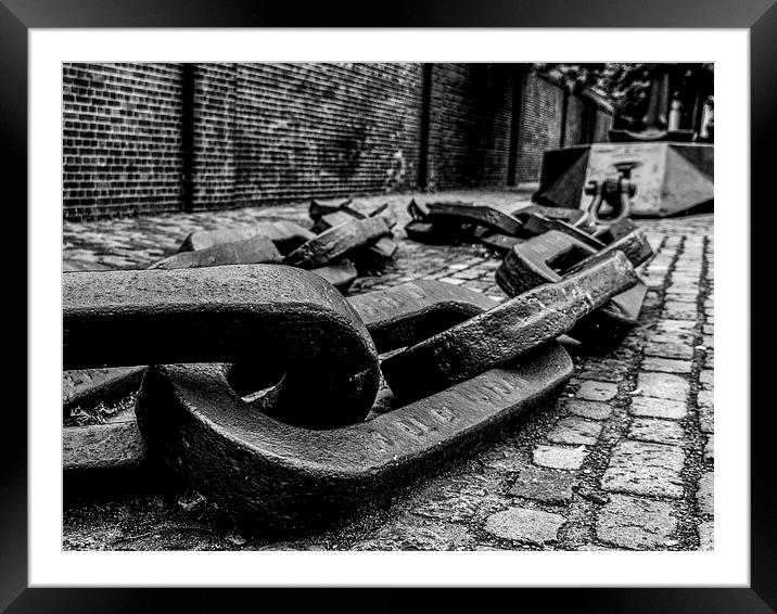 Anchor Chain in the Street Framed Mounted Print by Jon Mills