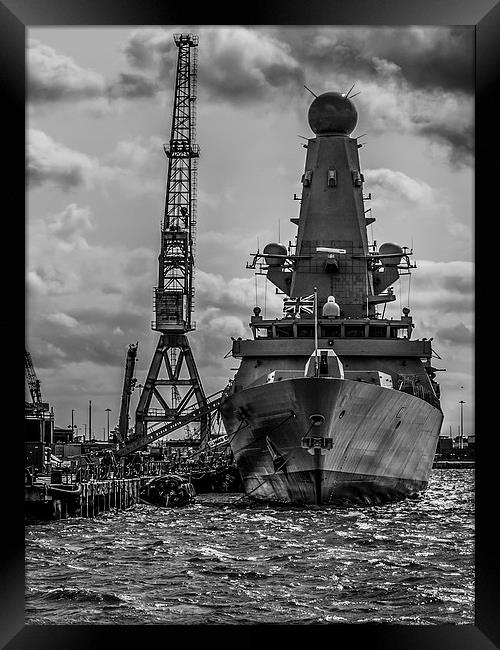  The Destroyer - HMS Diamond Framed Print by Jon Mills