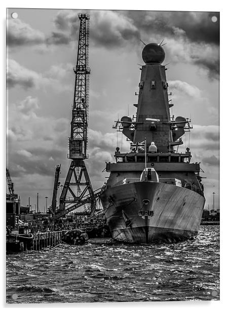  The Destroyer - HMS Diamond Acrylic by Jon Mills