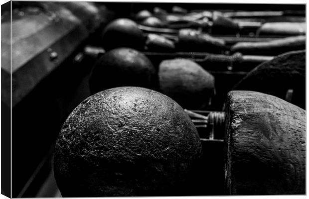  Mary Rose - Cannon Balls Canvas Print by Jon Mills