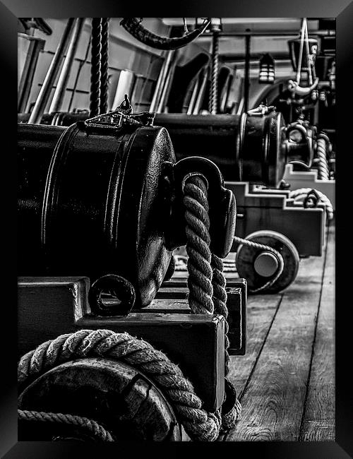  HMS Victory - Cannons Framed Print by Jon Mills