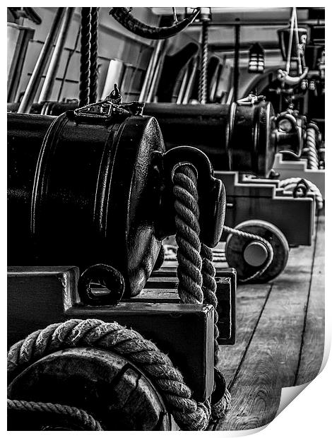  HMS Victory - Cannons Print by Jon Mills