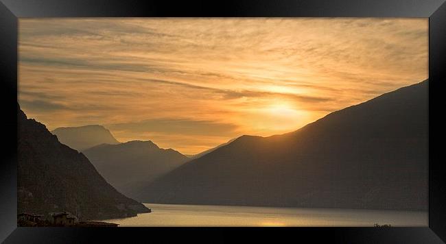  Sunrise over Lake Garda Framed Print by Ceri Jones