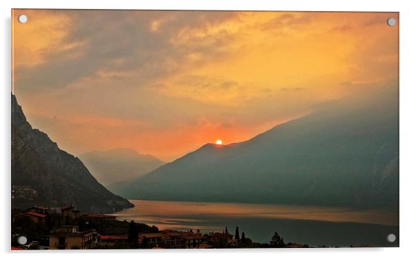  Sunrise over Lake Garda Acrylic by Ceri Jones