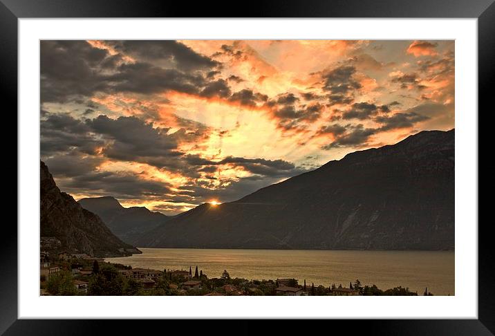  Sunrise over Lake Garda Framed Mounted Print by Ceri Jones