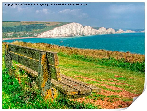  Bench and Seven Sisters Print by Colin Williams Photography