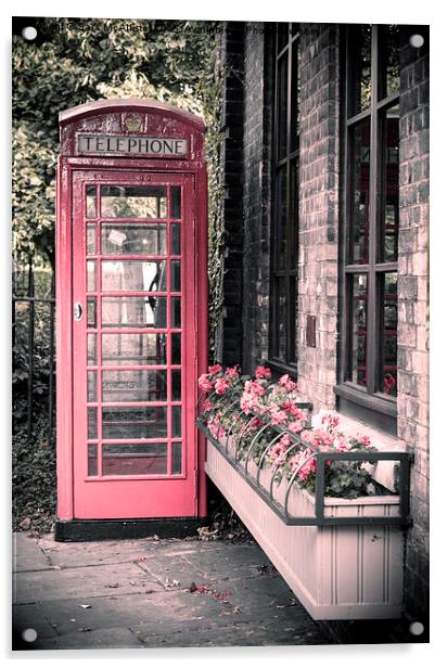  The Telephone Box Acrylic by Sara McAllister