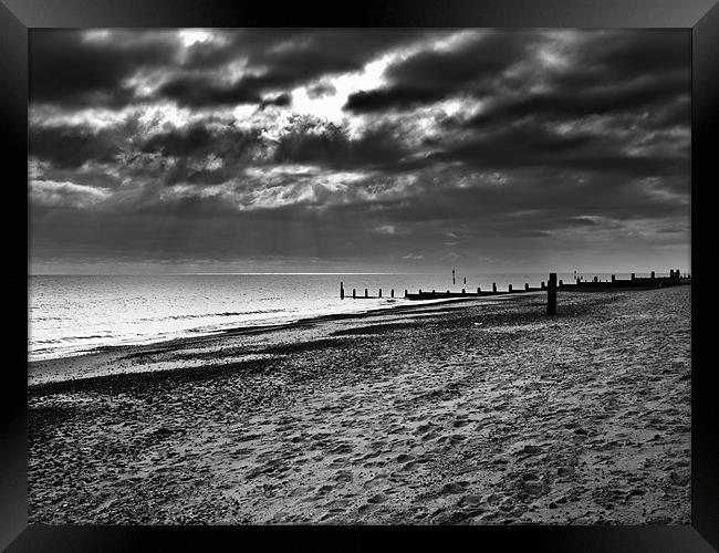Southwold Beach on Winters Day Framed Print by Paul Macro