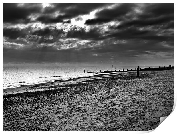 Southwold Beach on Winters Day Print by Paul Macro