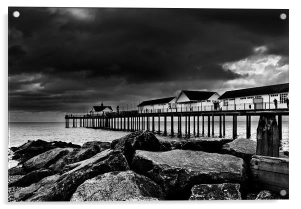 Southwold Pier on a Stormy Day Acrylic by Paul Macro
