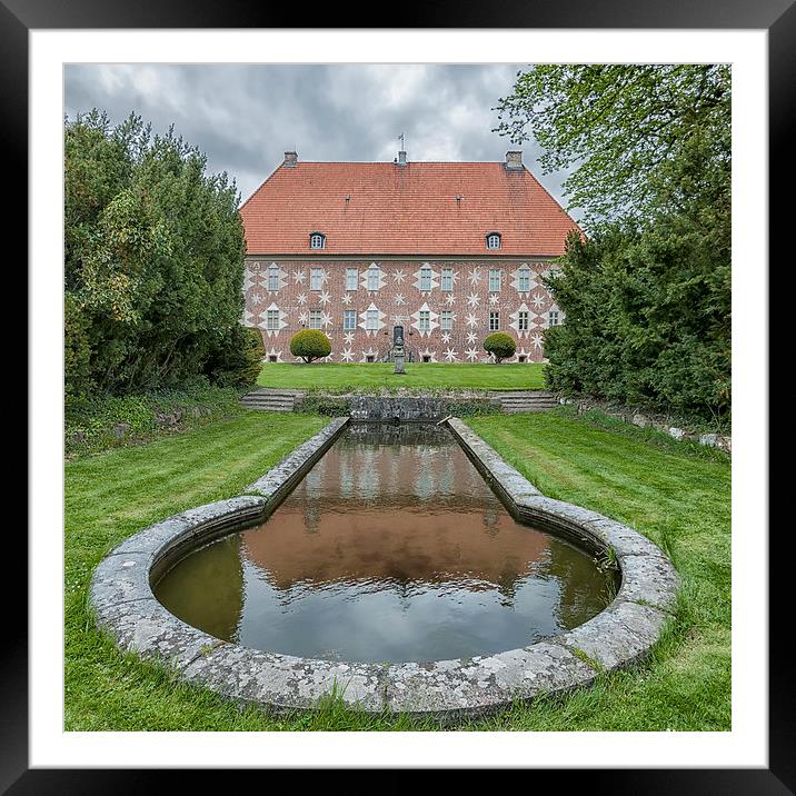 Krapperup Castle and Pond Framed Mounted Print by Antony McAulay