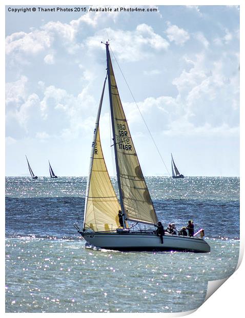  Yachts racing Print by Thanet Photos