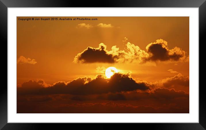 Sardinian Sunset Framed Mounted Print by Jon Gopsill