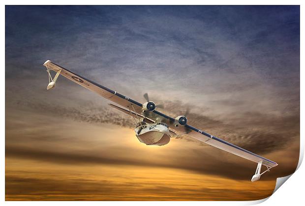  A  PBY Catalina Soars Print by Rob Lester