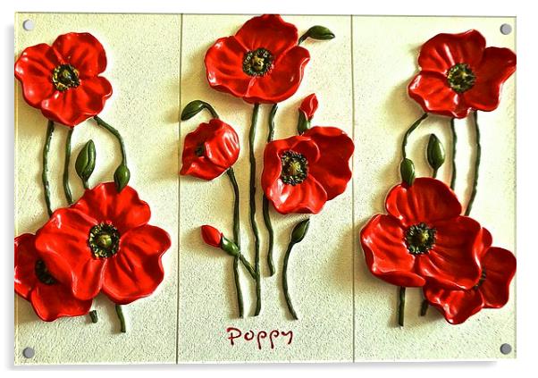  Poppy Poppy Poppy Acrylic by Sue Bottomley