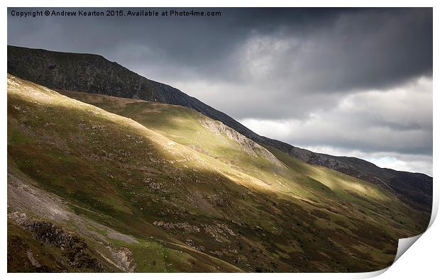  The mountains of Snowdonia Print by Andrew Kearton
