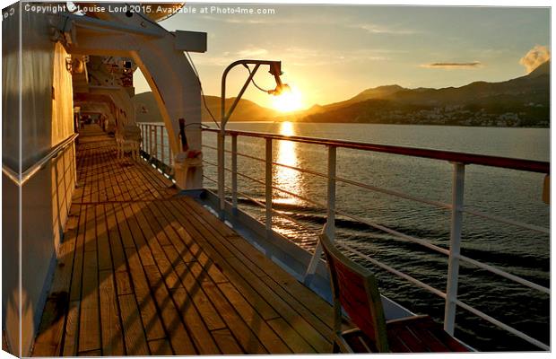  Sunset Cruise, Promenade Deck, Adriatic Canvas Print by Louise Lord