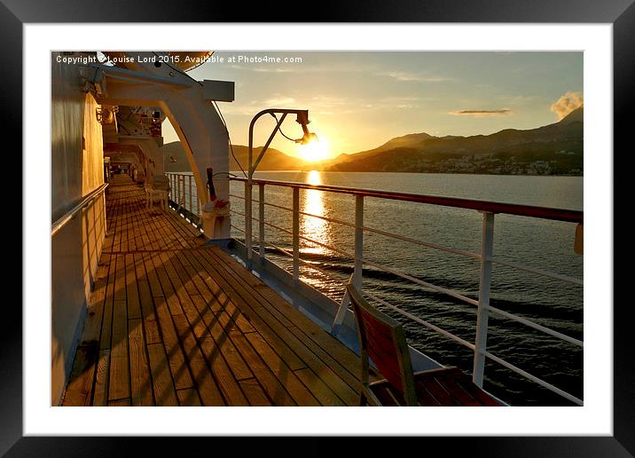  Sunset Cruise, Promenade Deck, Adriatic Framed Mounted Print by Louise Lord