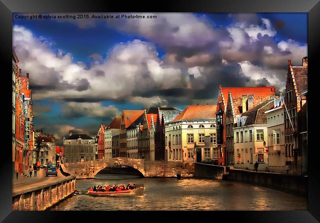  Brugge in all its glory Framed Print by sylvia scotting