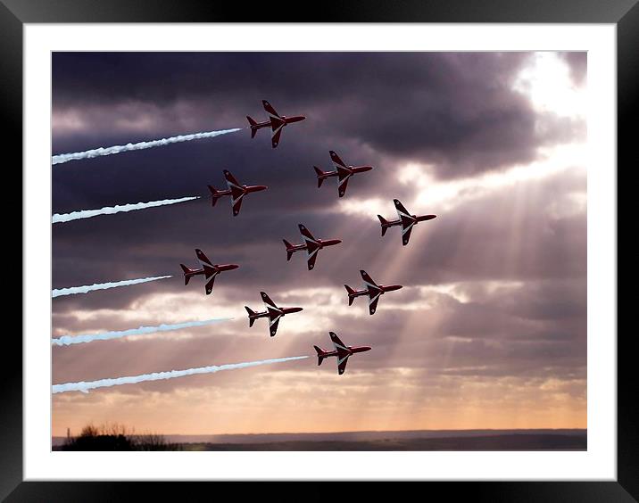 Red Arrows Framed Mounted Print by David Portwain