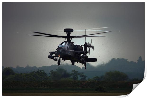  AH-64 Apache Print by Nigel Bangert