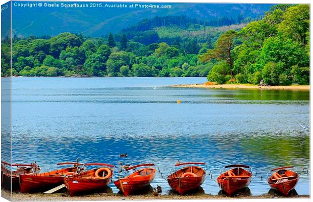  Derwentwater in the Morning Canvas Print by Gisela Scheffbuch