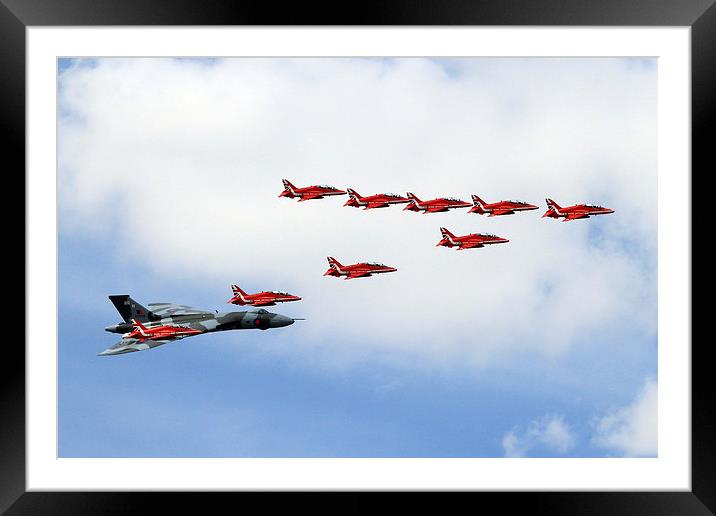 Vulcan and Red Arrows  Framed Mounted Print by J Biggadike