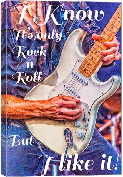 Hard Rock Guitarist Digital Painting Canvas Print by Antony McAulay