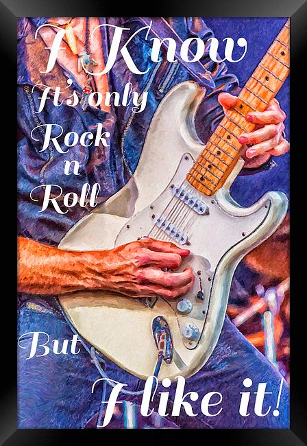 Hard Rock Guitarist Digital Painting Framed Print by Antony McAulay