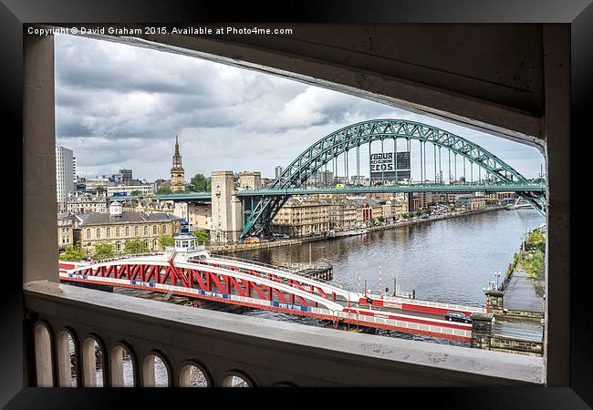  Tyne Bridge & Swing Bridge Framed Print by David Graham