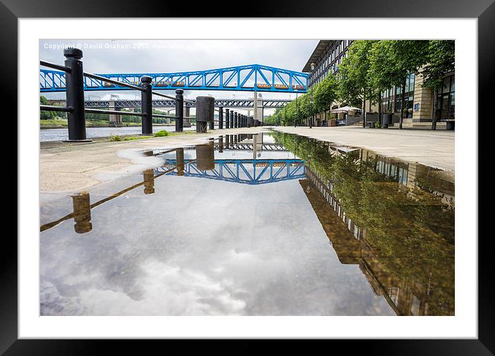  Queen Elizabeth II Metro Bridge, Newcastle Framed Mounted Print by David Graham