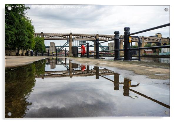  Reflection of The High Level Bridge Acrylic by David Graham