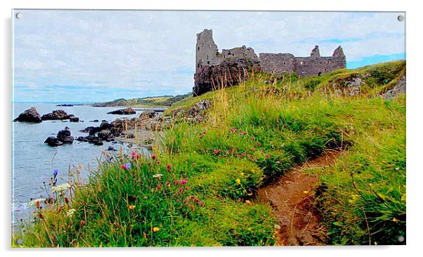  dunure castle-scotland Acrylic by dale rys (LP)