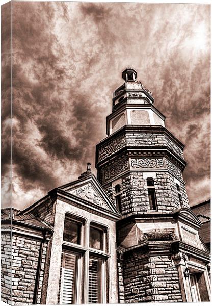 Old Penarth Swimming Baths Mono Canvas Print by Steve Purnell