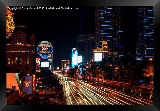  The Las Vegas Strip Framed Print by Claire Castelli