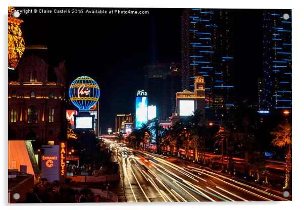 The Las Vegas Strip Acrylic by Claire Castelli