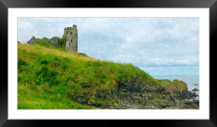  dunure castle-scotland  Framed Mounted Print by dale rys (LP)