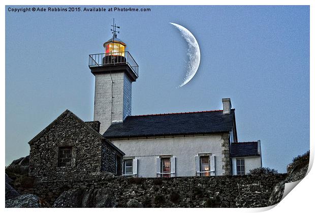  Lighthouse HDR & New Moon effect Print by Ade Robbins