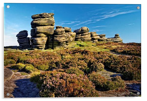 Wheel Stones, Derwent Edge, Peak District Acrylic by Darren Galpin