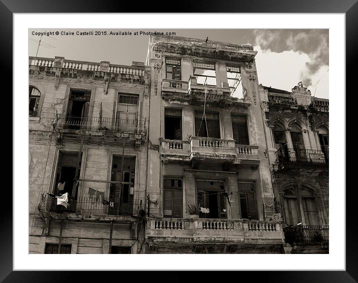 The Streets of Havana  Framed Mounted Print by Claire Castelli