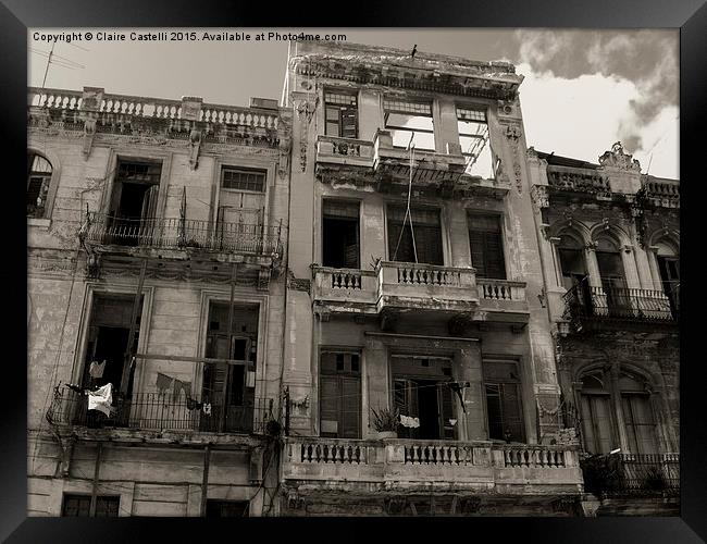 The Streets of Havana  Framed Print by Claire Castelli