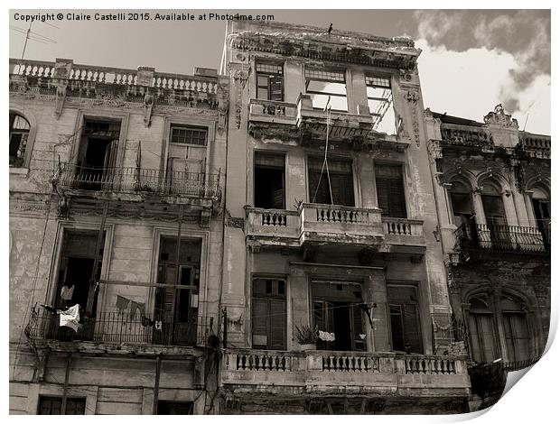The Streets of Havana  Print by Claire Castelli