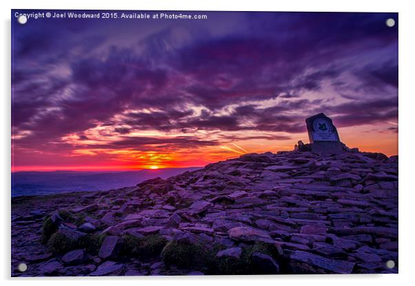  Sunrise From The Top Of Pen Y Fan  Brecon Beacons Acrylic by Joel Woodward