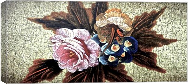 Antique Paint effect of flowers Canvas Print by Sue Bottomley