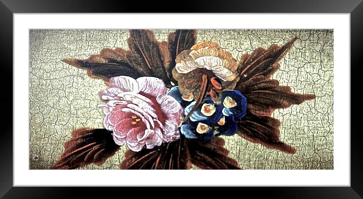  Antique Paint effect of flowers Framed Mounted Print by Sue Bottomley