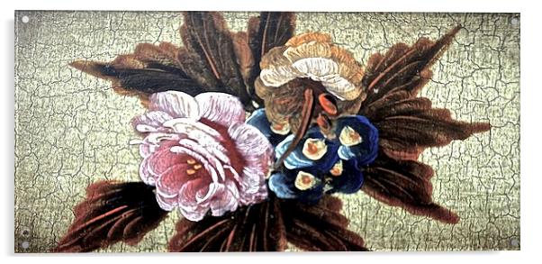  Antique Paint effect of flowers Acrylic by Sue Bottomley