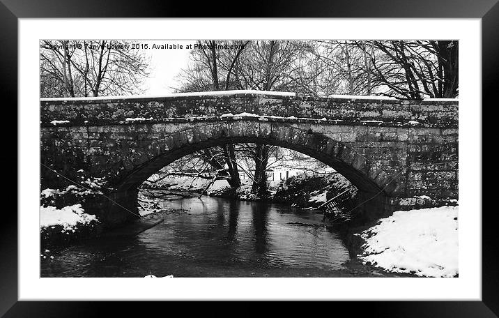  Bridge in the snow Framed Mounted Print by Tanya Lowery