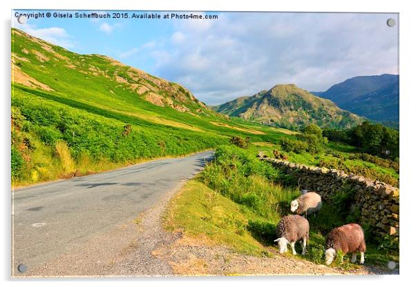  A Summer Evening in the Lake District Acrylic by Gisela Scheffbuch