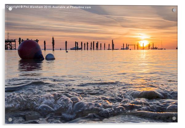  Sunrise at Swanage Pier Acrylic by Phil Wareham