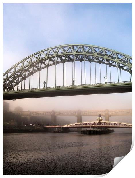  Misty Morning on Tyne Print by Alexander Perry